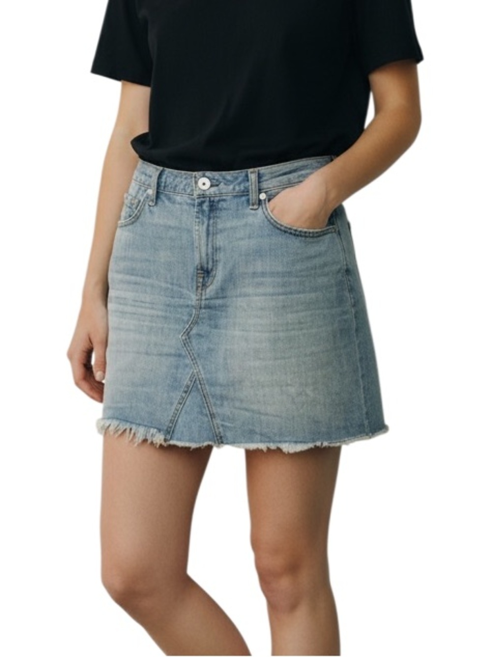 7 for All Mankind Denim Mini Skirt Light Blue